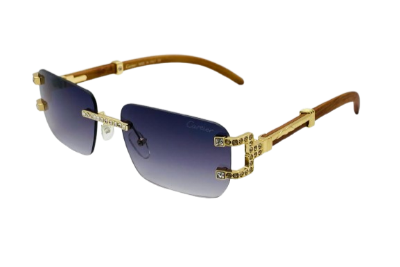 Luxury Cartier Rimless Glasses – Panther Design Unisex Gold Eyewear