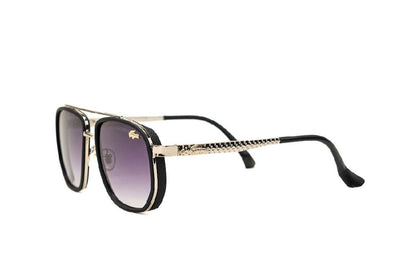 Lacoste Premium Square Sunglasses – Purple Gradient Lens with Gold Detailing - EyefinityZone