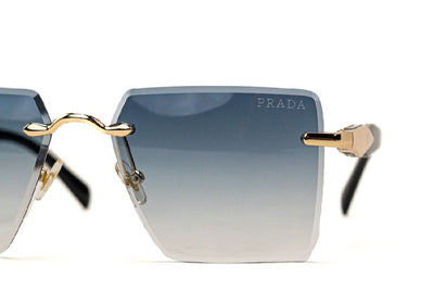 Prada Gradient Rimless Square Sunglasses – Blue Tint - EyefinityZone