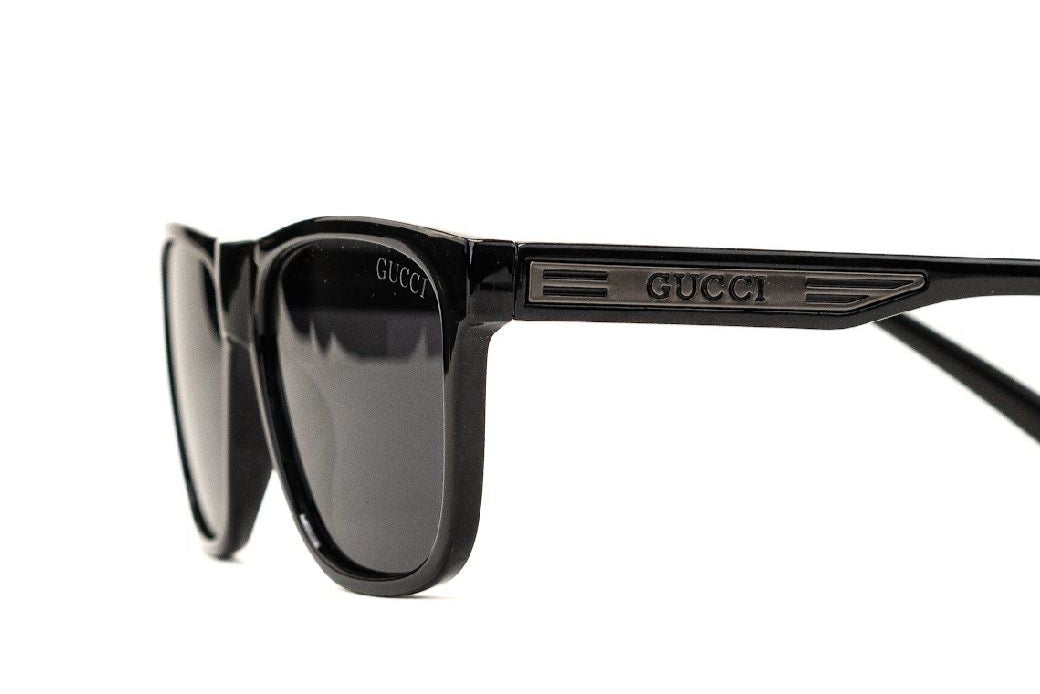 Gucci Classic Black Rectangle Sunglasses – Polarized Dark Lens - EyefinityZone