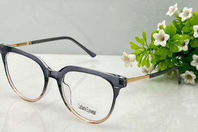 Eyeglasses with gold accents 